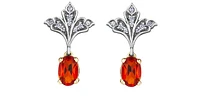 10K 2 Tone Fire Opal Earrings