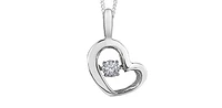 10K White Gold 0.05 Diamond Pulse Pendant, 18"