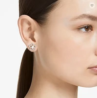 Swarovski Stella Stud Earrings Round Cut, Star, White, Rose Gold-tone Plated - 5645465-Discontinued