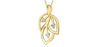 10K Yellow Gold 0.03cttw Diamond Necklace, 18"