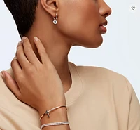 Swarovski Symbolic hoop earrings Evil Eye, Blue, Rose Gold-tone Plated - 5425857
