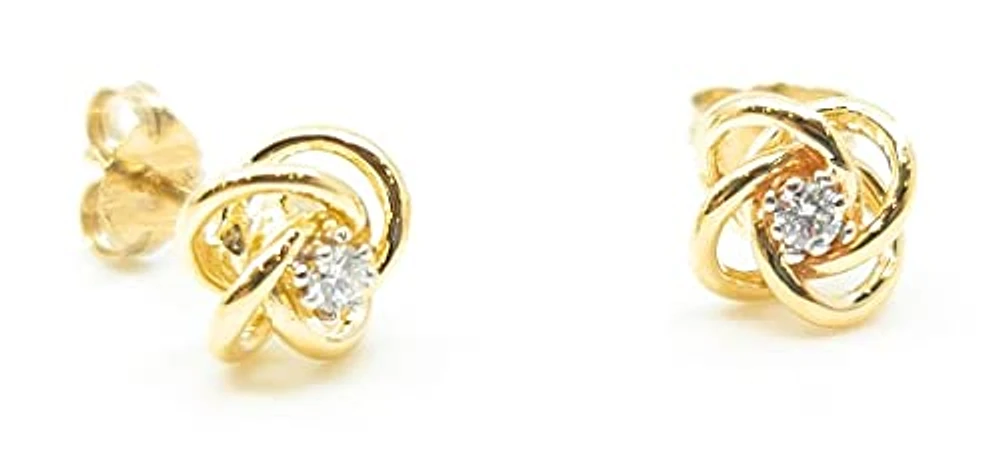 10K Yellow Gold 0.10cttw Canadian Diamond Earrings