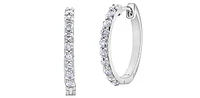 10K White Gold 0.50cttw Diamond Huggies - 17mm