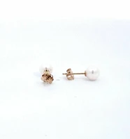 14K Yellow Gold 5.5-6.0mm Cultured Pearl Earrings with Butterfly Backs