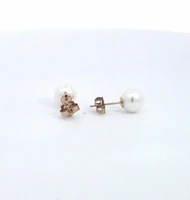 14K Gold 6.5-7.0mm Cultured Pearl Earrings with Butterfly Backs