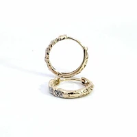 10K Yellow Gold 0.08cttw Diamond Hoop / Huggie Earrings