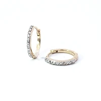 10K Gold 0.05cttw Diamond Hoop / Huggie Earrings