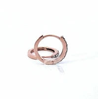 10K Rose Gold 0.05cttw Diamond Hoop / Huggie Earrings