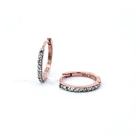 10K Rose Gold 0.05cttw Diamond Hoop / Huggie Earrings