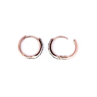 10K Rose Gold 0.05cttw Diamond Hoop / Huggie Earrings