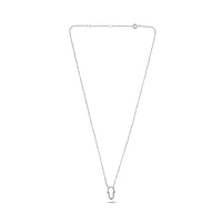14K White Gold Diamond Necklace, 18"