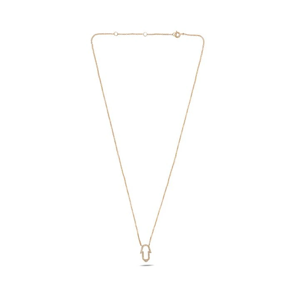 14K White Gold Diamond Necklace, 18"