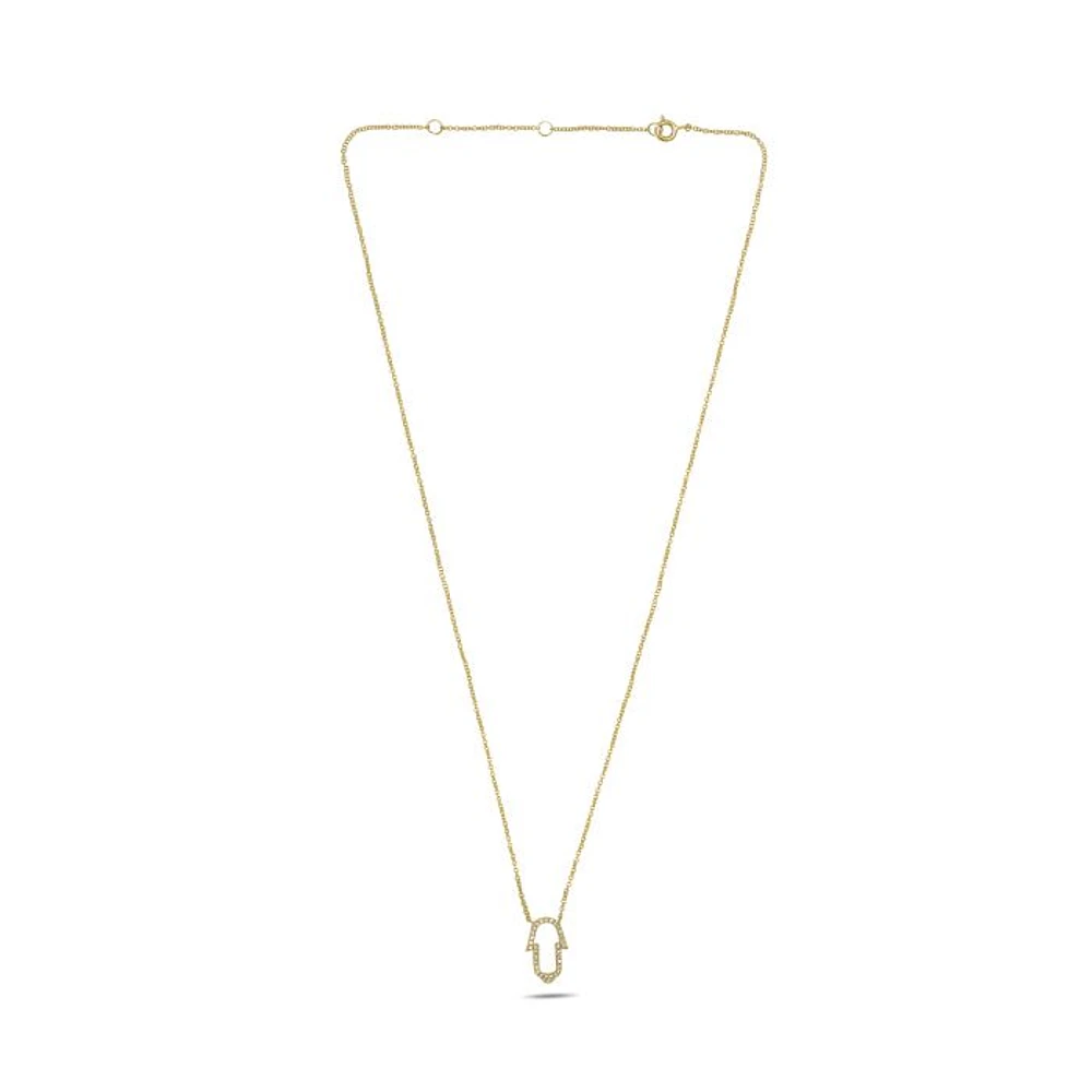 14K White Gold Diamond Necklace, 18"