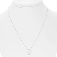 14K White Gold Diamond Necklace, 18"