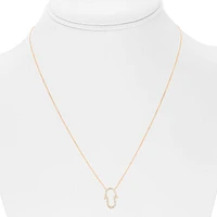 14K White Gold Diamond Necklace, 18"
