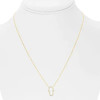14K White Gold Diamond Necklace, 18"