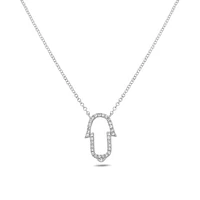 14K White Gold Diamond Necklace, 18"