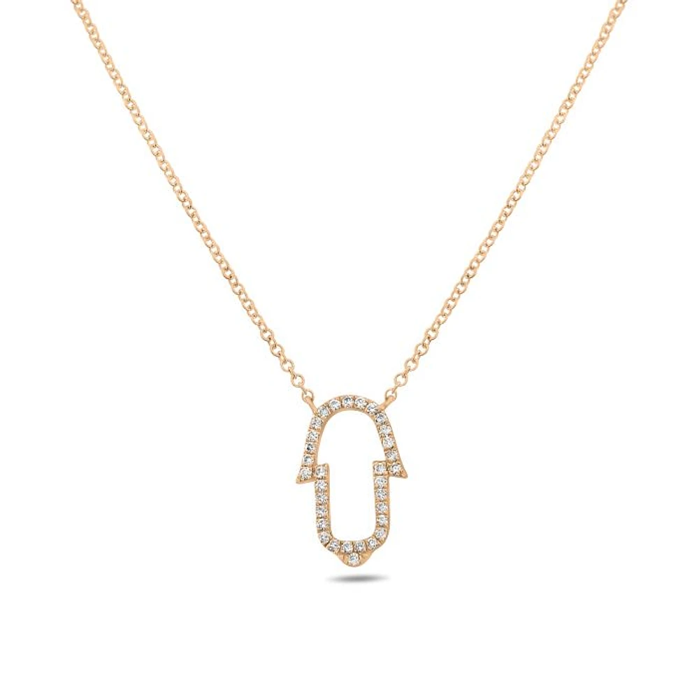 14K White Gold Diamond Necklace, 18"