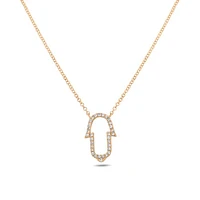 14K White Gold Diamond Necklace, 18"