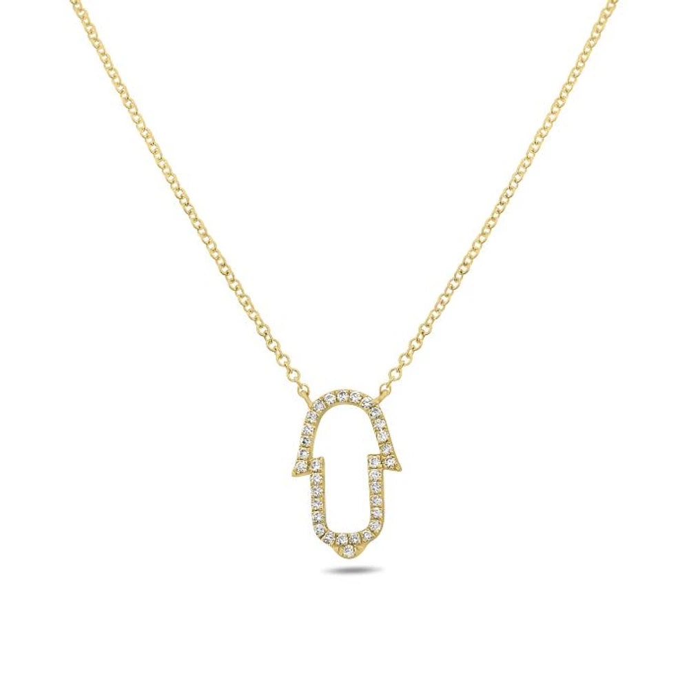 14K White Gold Diamond Necklace, 18"