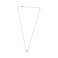 14K White Gold Diamond Quatrefoil Necklace, 18"