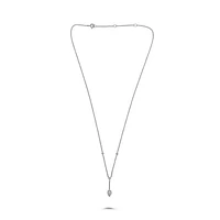 14K White Gold Diamond "Y" Shaped Necklace, 18"