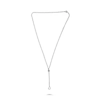 14K White Gold Diamond "Y" Shaped Necklace, 18"