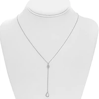 14K White Gold Diamond "Y" Shaped Necklace, 18"