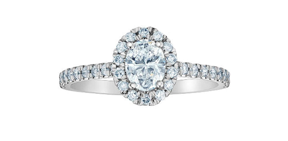14K Gold 0.84cttw Lab Grown Oval Diamond Engagement Ring - / 4