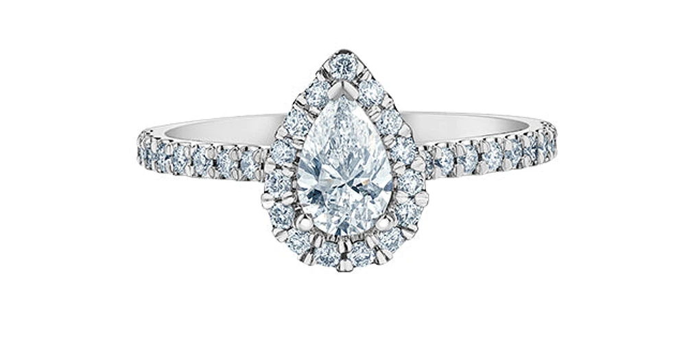 14K Gold 0.92cttw Lab Grown Diamond Pear Shape Engagement Ring - / 4