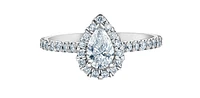14K Gold 0.92cttw Lab Grown Diamond Pear Shape Engagement Ring - / 4