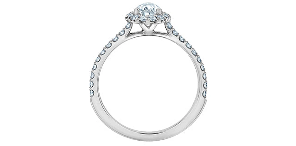 14K Gold 0.92cttw Lab Grown Diamond Pear Shape Engagement Ring - / 4
