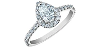 14K Gold 0.92cttw Lab Grown Diamond Pear Shape Engagement Ring - / 4