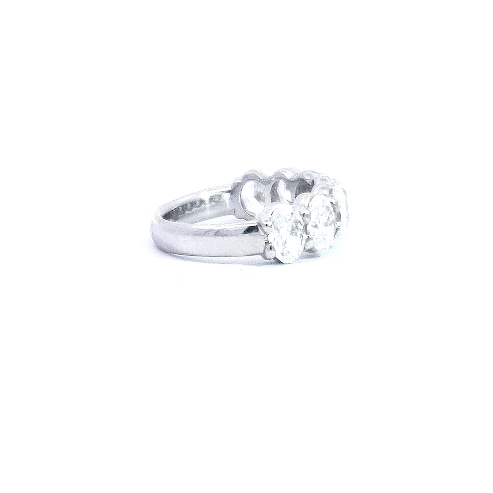 14K White gold 3.75cttw Lab Grown Oval Cut Diamond Engagement / Anniversary Ring - 7