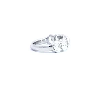 14K White gold 3.75cttw Lab Grown Oval Cut Diamond Engagement / Anniversary Ring - 7