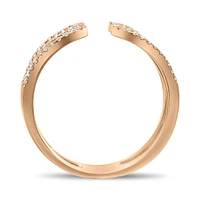 14K White, Yellow or Rose Gold 0.27cttw Diamond Loop Cuff Ring - 14K White Gold