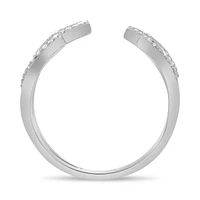 14K White, Yellow or Rose Gold 0.16cttw Diamond Tapered Pave Cuff Ring - 14K White Gold / 5