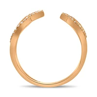 14K White, Yellow or Rose Gold 0.16cttw Diamond Tapered Pave Cuff Ring - 14K White Gold / 5