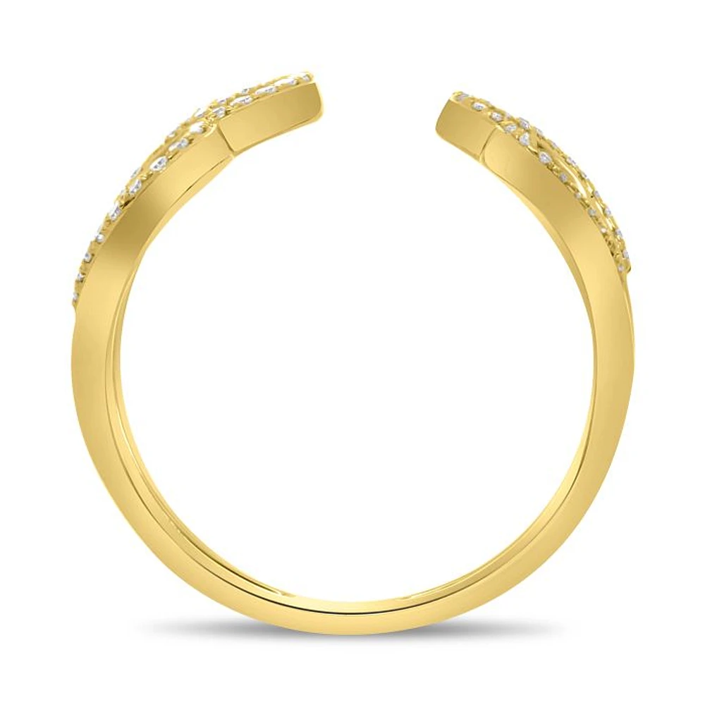 14K White, Yellow or Rose Gold 0.16cttw Diamond Tapered Pave Cuff Ring - 14K White Gold / 5