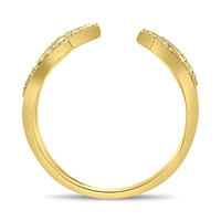 14K White, Yellow or Rose Gold 0.16cttw Diamond Tapered Pave Cuff Ring - 14K White Gold / 5