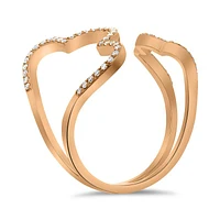 14K White, Yellow or Rose Gold 0.16cttw Diamond Tapered Pave Cuff Ring - 14K White Gold / 5