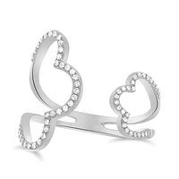 14K White, Yellow or Rose Gold 0.16cttw Diamond Tapered Pave Cuff Ring - 14K White Gold / 5