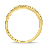 14K White, Yellow or Rose Gold 0.20cttw Open Wave Diamond Pave Ring - 14K White Gold