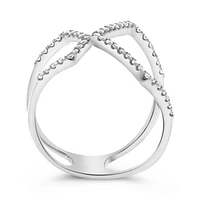 14K White, Yellow or Rose Gold 0.27cttw Diamond Geometric Ring - 14K White Gold