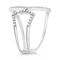14K White, Yellow or Rose Gold 0.27cttw Diamond Geometric Ring - 14K White Gold