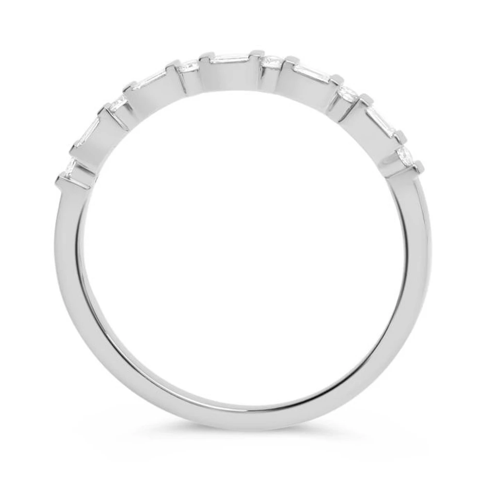 14K White, Yellow or Rose Gold 0.18cttw Diamond Art Deco Inspired Ring - 14K White Gold