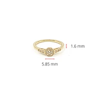 10K Yellow Gold 0.40cttw Canadian Diamond  Halo Engagement Ring, size 6.5