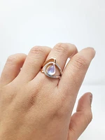 Moonstone and Diamond Ring