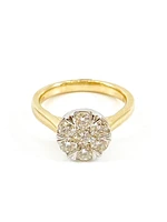 14K Two Tone Yellow and White Gold 1.00cttw Ring - Size 6.5