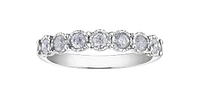 10K White Gold 0.35cttw Illusion Setting Diamond Ring - Size 6.5
